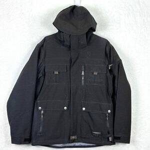 Sims Hooded Snowboard Jacket Mens S Black Lined Utility Ski Snow Outdoor Ripstop